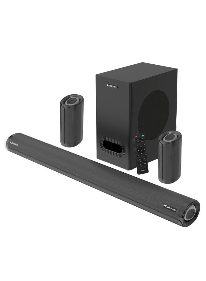 ZEBRONICS Zeb-Juke BAR 9500WS PRO Dolby 5.1 soundbar with Wireless Satellites, Dolby Audio, 525 Watts Output Power, 16.5cm subwoofer, HDMI ARC, Optical, BT v5.0, LED Display, Wall Mount and AUX,Black - Image 1